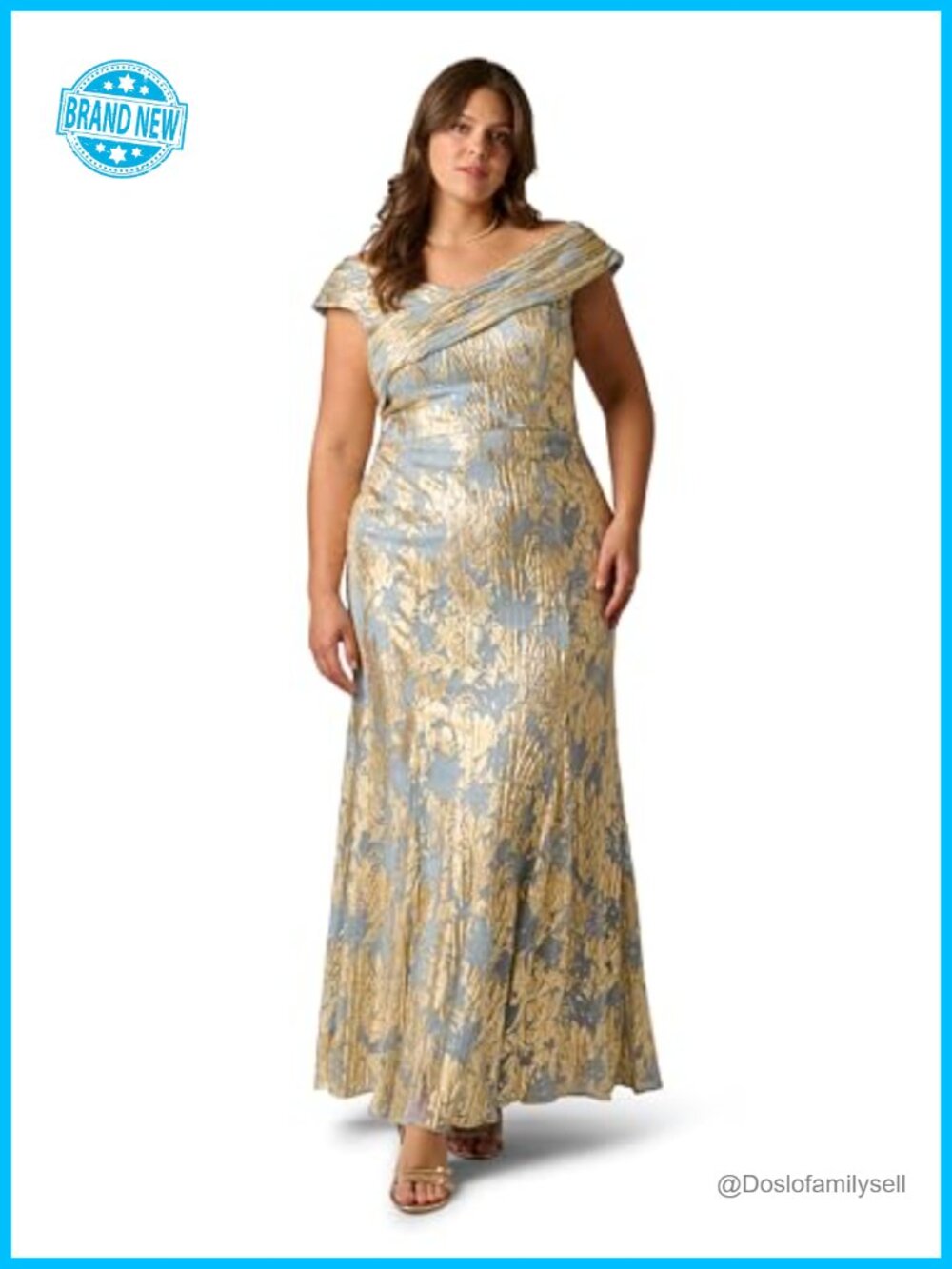 Mermaid Knit Formal Gown Off Shoulder Cap Sleeve Maxi Plus Size